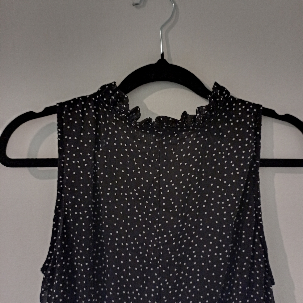 Miss Cherry polka dot Frill high neck Mini in size 10 - Picture 5 of 11
